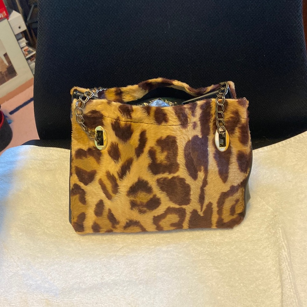 Vintage new old stock leopard bag